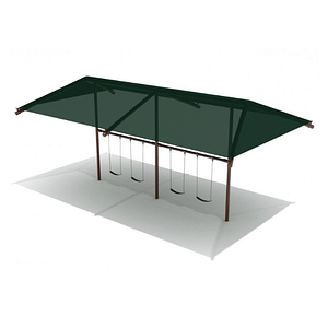 8′ Elite Single Post Swing With Shade (2 Bays)