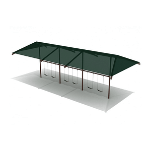 8′ Elite Single Post Swing With Shade (3 Bays Frame Only With Hangers)