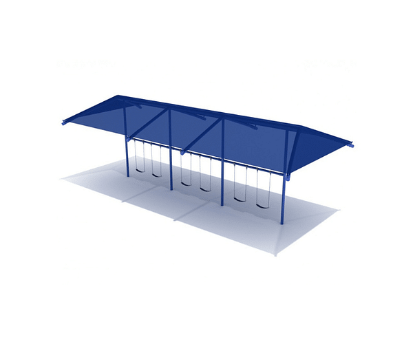 8' Elite Single Post Swing With Shade (3 Bays)